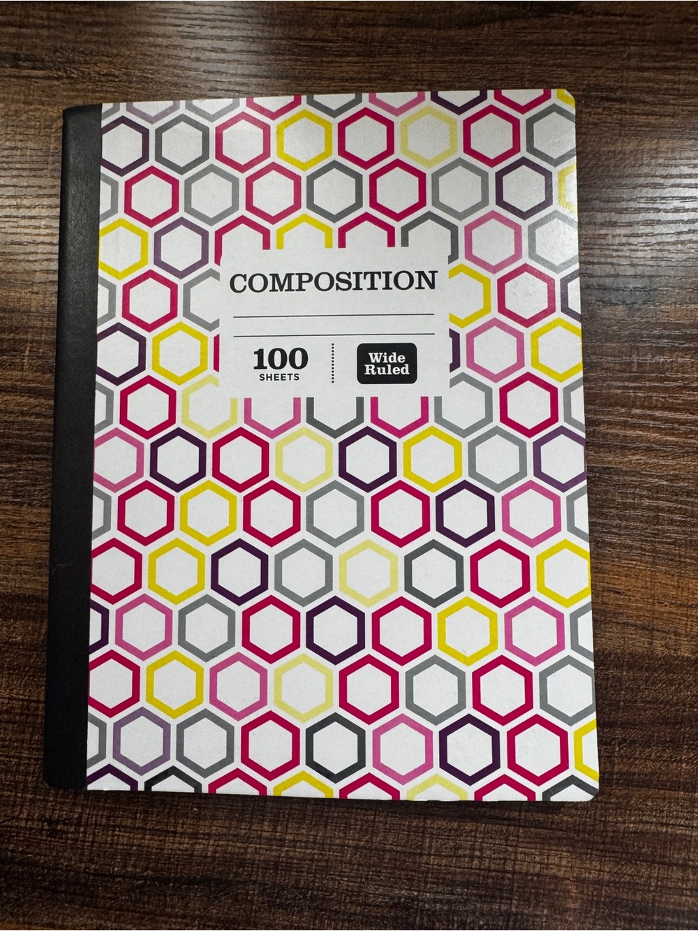 Pen+Gear Composition Notebook 100 Sheets Wide Ruled Hexagon Pattern New